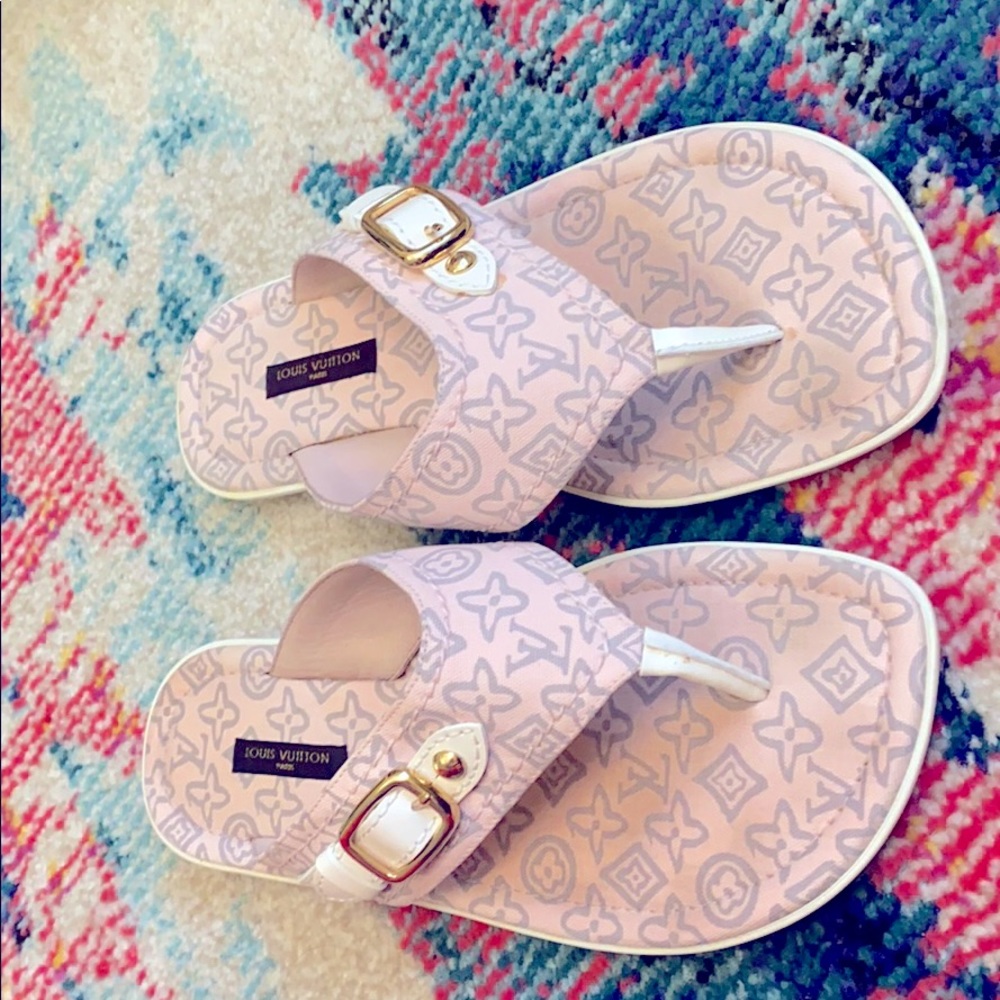 LOUIS VUITTON light/pink Tahiti edition sandals
